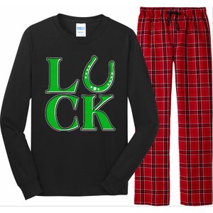 Cool St Patrick's Day Luck Lucky Horseshoe Long Sleeve Pajama Set