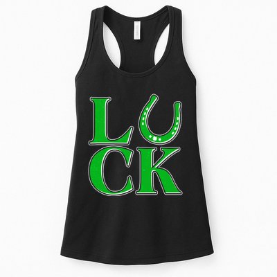 Cool St Patrick's Day Luck Lucky Horseshoe Womens Tank Top