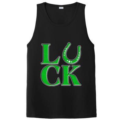Cool St Patrick's Day Luck Lucky Horseshoe PosiCharge Competitor Tank