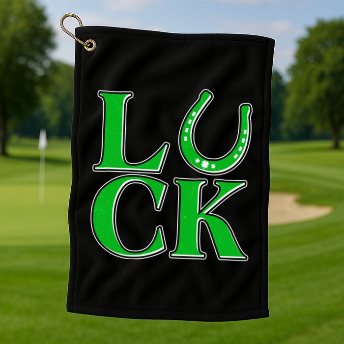 Cool St Patrick's Day Luck Lucky Horseshoe Golf Towel