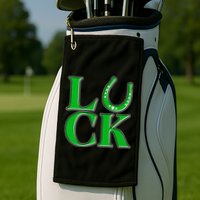 Cool St Patrick's Day Luck Lucky Horseshoe Golf Towel