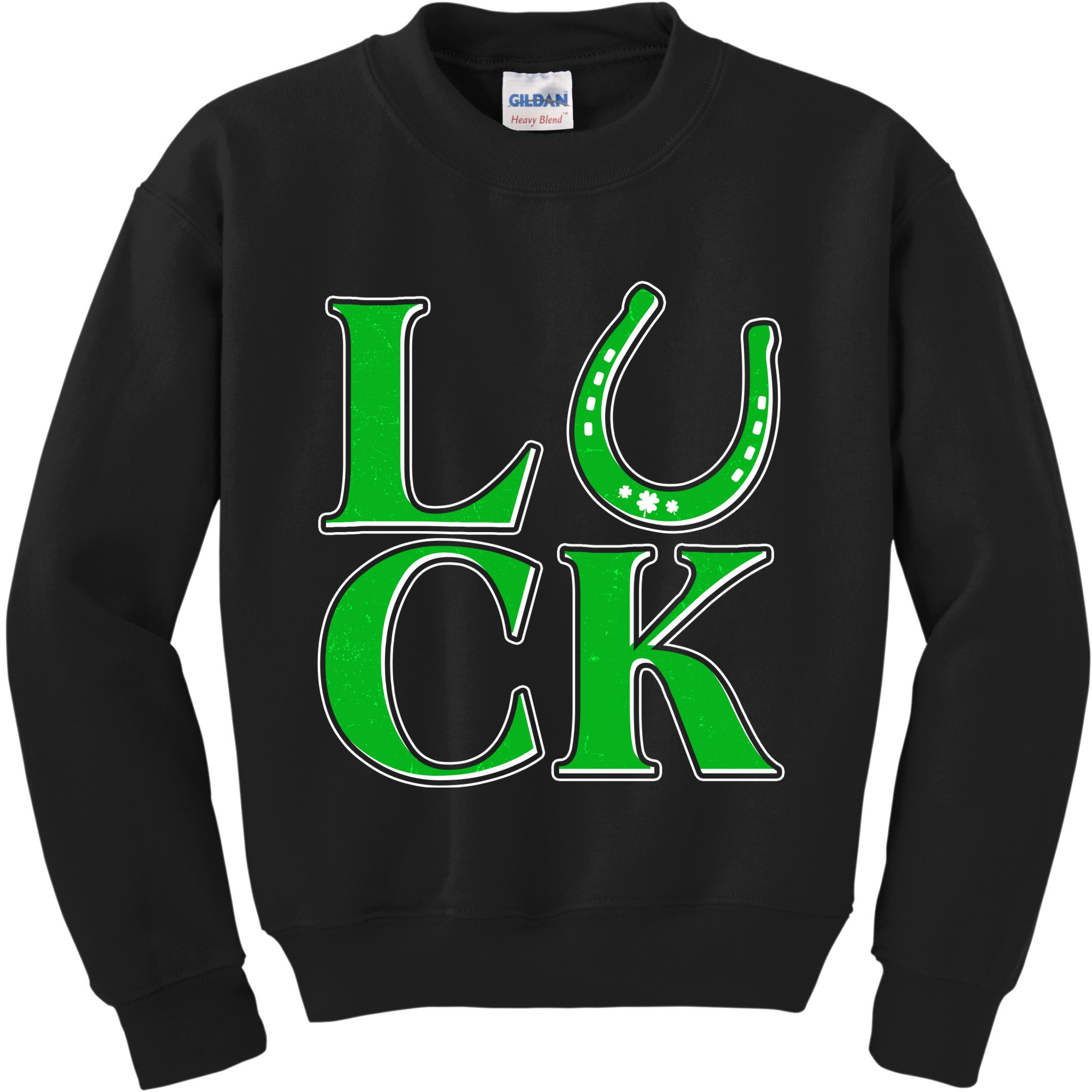 Cool St Patrick's Day Luck Lucky Horseshoe Kids Sweatshirt