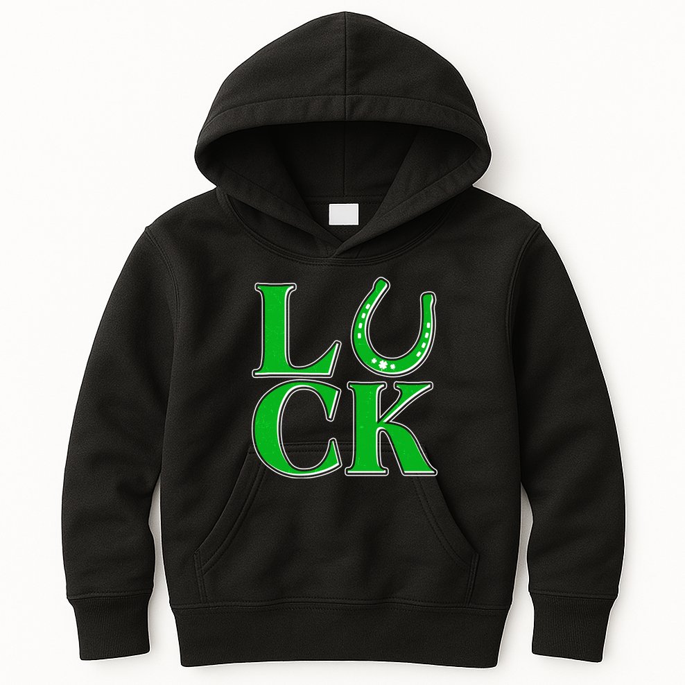 Cool St Patrick's Day Luck Lucky Horseshoe Kids Hoodie