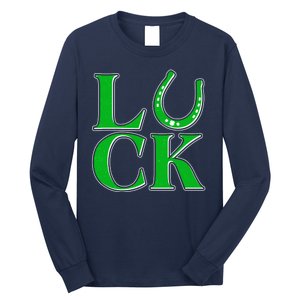 Cool St Patrick's Day Luck Lucky Horseshoe Long Sleeve Shirt