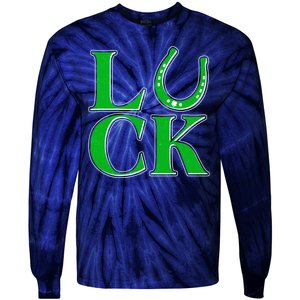 Cool St Patrick's Day Luck Lucky Horseshoe Tie-Dye Long Sleeve Shirt