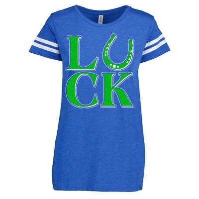 Cool St Patrick's Day Luck Lucky Horseshoe Enza Ladies Jersey Football T-Shirt