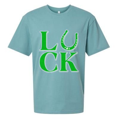 Cool St Patrick's Day Luck Lucky Horseshoe Sueded Cloud Jersey T-Shirt
