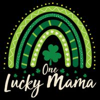 Cute St Patricks Day One Lucky Mama Green Shamrock Clover Rainbow Cooling Performance Crew T-Shirt
