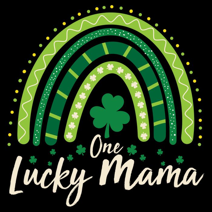 Cute St Patricks Day One Lucky Mama Green Shamrock Clover Rainbow Cooling Performance Crew T-Shirt