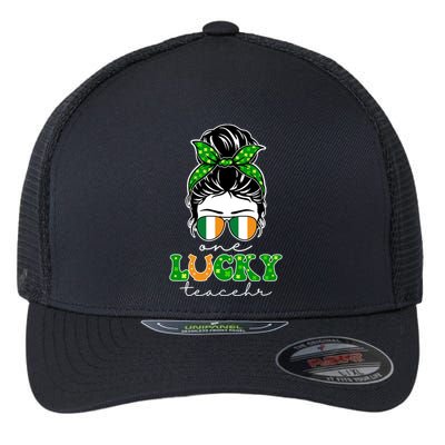 Cute St Patricks Day One Lucky Teacher Flexfit Unipanel Trucker Cap