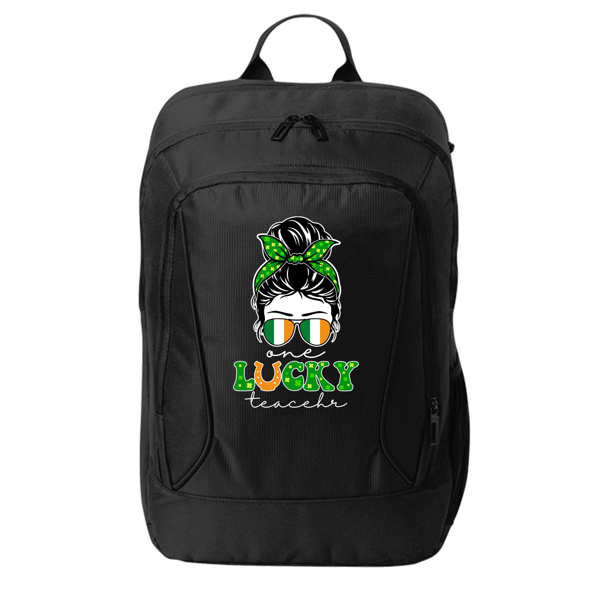 Cute St Patricks Day One Lucky Teacher City Backpack