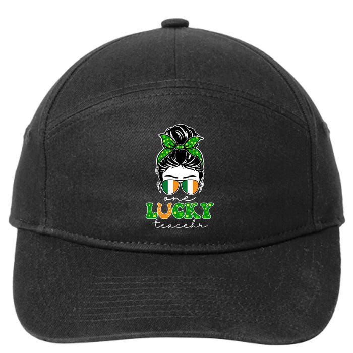 Cute St Patricks Day One Lucky Teacher 7-Panel Snapback Hat