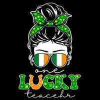 Cute St Patricks Day One Lucky Teacher 7-Panel Snapback Hat