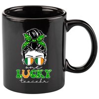 Cute St Patricks Day One Lucky Teacher 11oz C Handle Ceramic Mug
