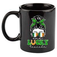 Cute St Patricks Day One Lucky Teacher 11oz C Handle Ceramic Mug
