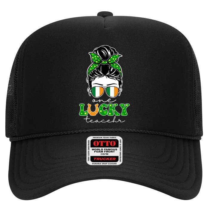 Cute St Patricks Day One Lucky Teacher Trucker Hat