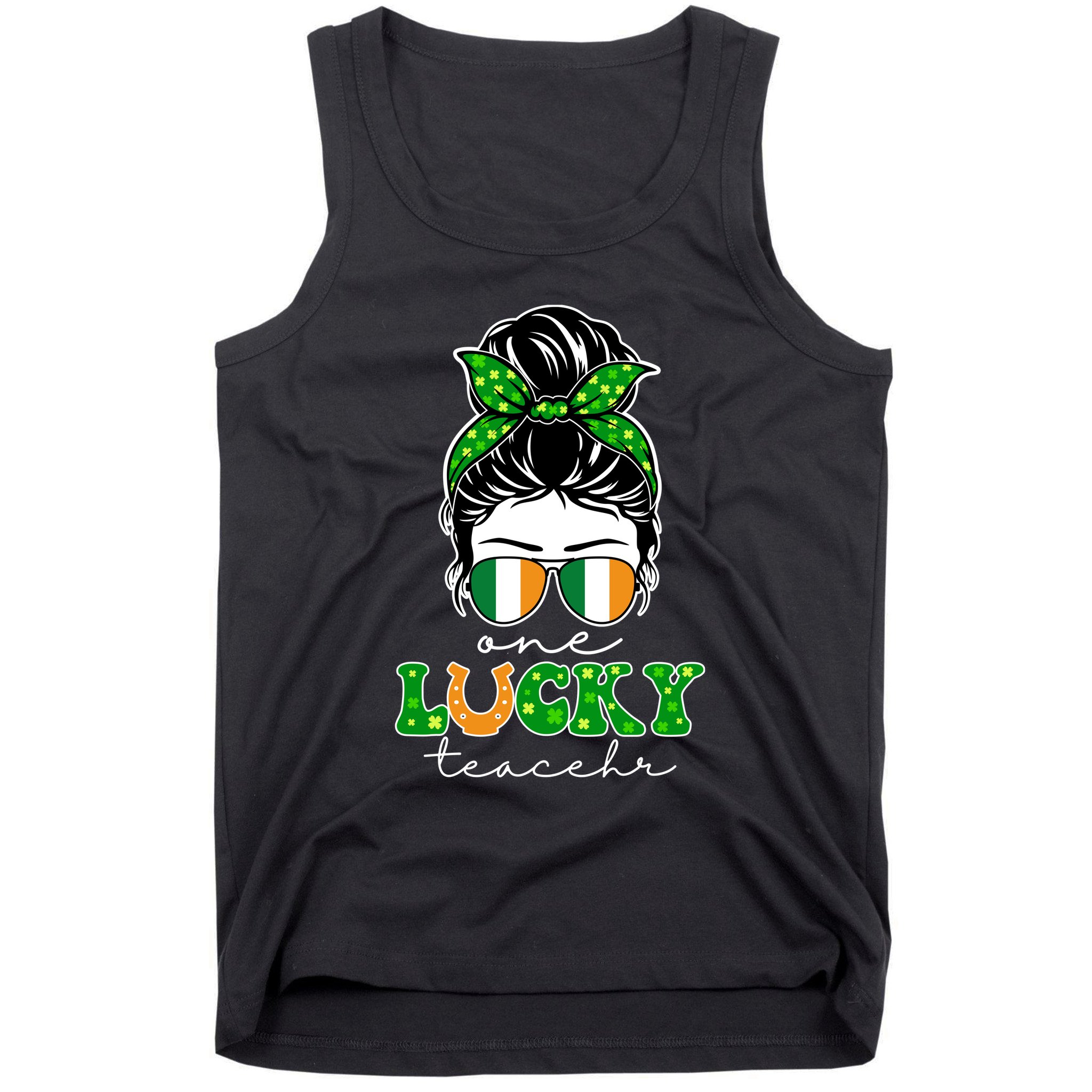 Cute St Patricks Day One Lucky Teacher Tank Top