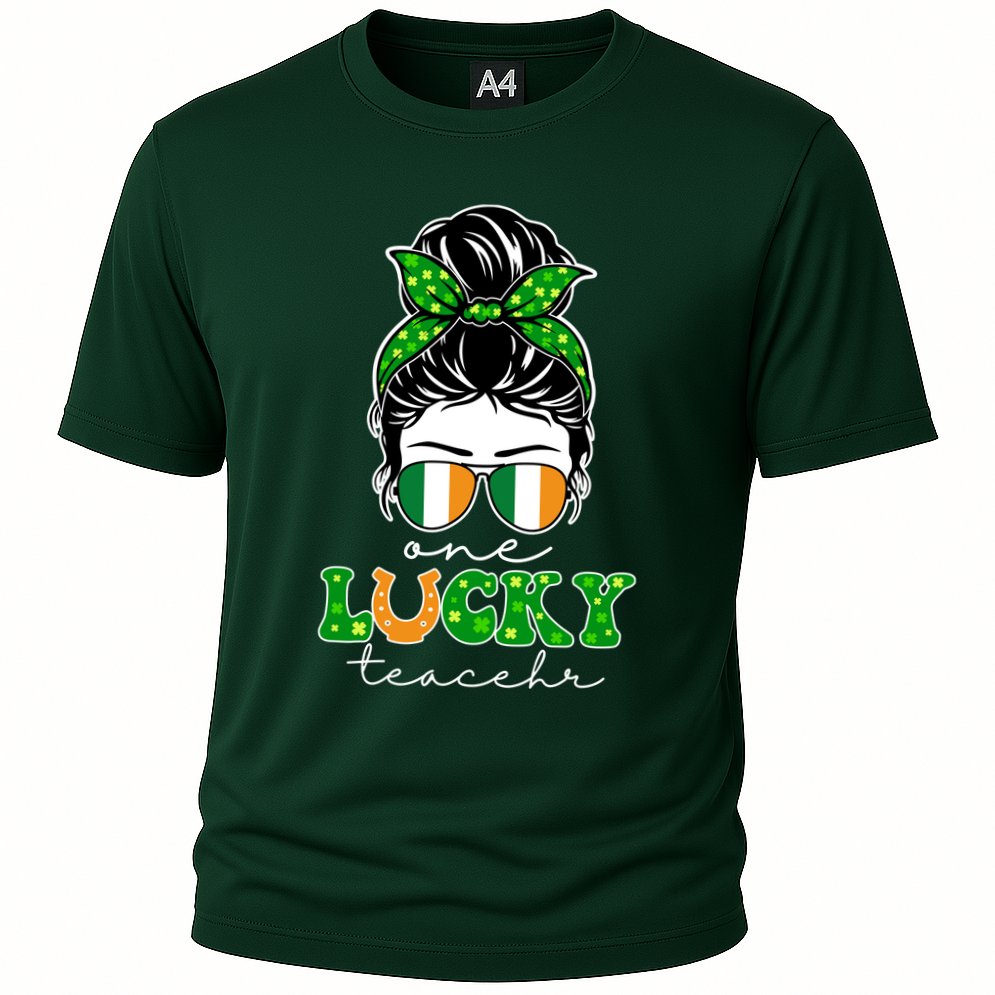 Cute St Patricks Day One Lucky Teacher Cooling Performance Crew T-Shirt