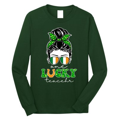 Cute St Patricks Day One Lucky Teacher Long Sleeve Shirt