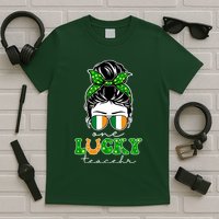 Cute St Patricks Day One Lucky Teacher T-Shirt
