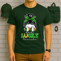 Cute St Patricks Day One Lucky Teacher T-Shirt