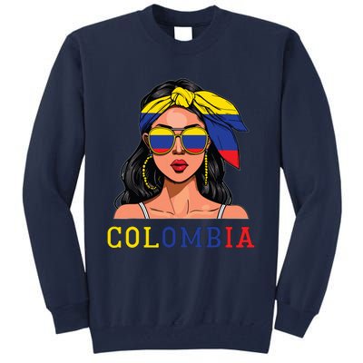 Colombianas Souvenirs Products Woman Flag Roots Colombia Tall Sweatshirt