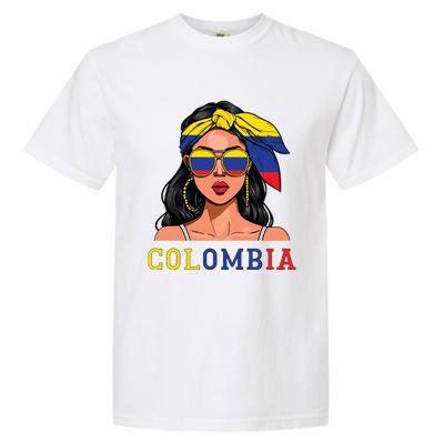 Colombianas Souvenirs Products Woman Flag Roots Colombia Garment-Dyed Heavyweight T-Shirt