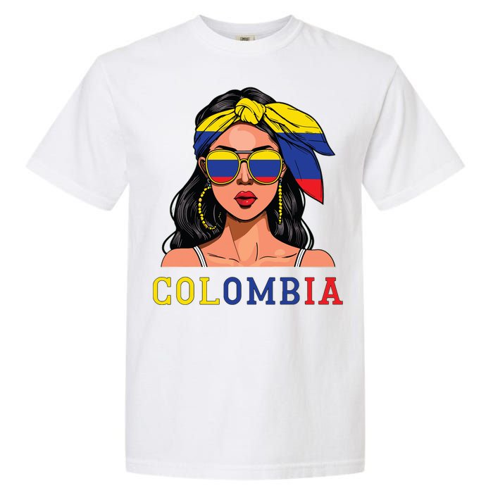 Colombianas Souvenirs Products Woman Flag Roots Colombia Garment-Dyed Heavyweight T-Shirt