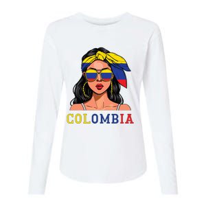 Colombianas Souvenirs Products Woman Flag Roots Colombia Womens Cotton Relaxed Long Sleeve T-Shirt