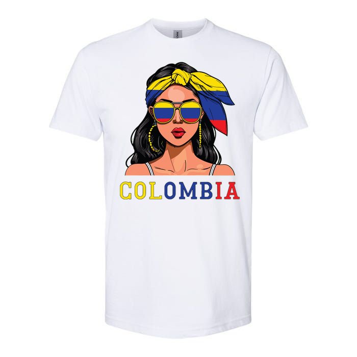 Colombianas Souvenirs Products Woman Flag Roots Colombia Softstyle CVC T-Shirt