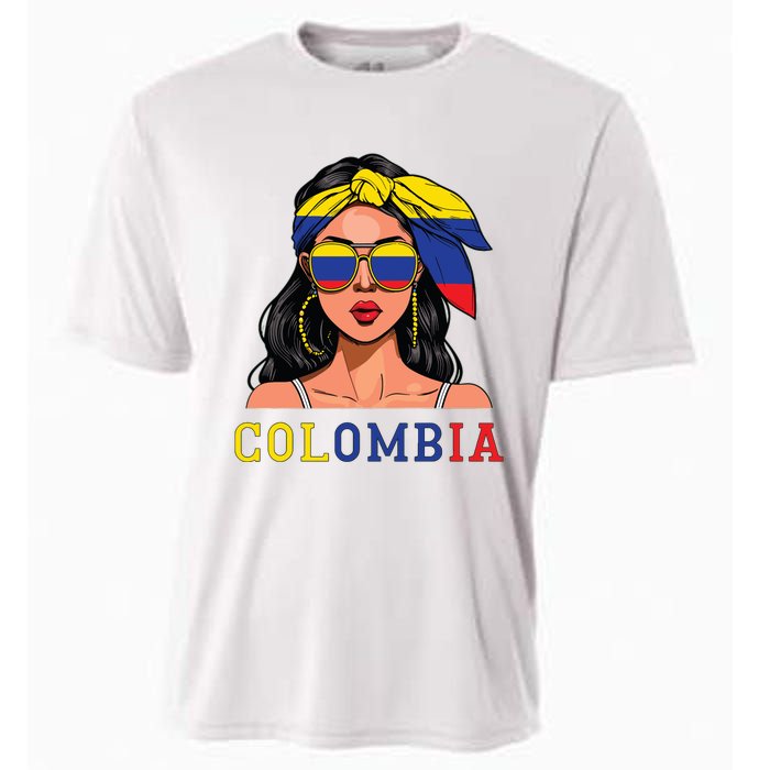 Colombianas Souvenirs Products Woman Flag Roots Colombia Cooling Performance Crew T-Shirt