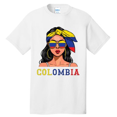 Colombianas Souvenirs Products Woman Flag Roots Colombia Tall T-Shirt