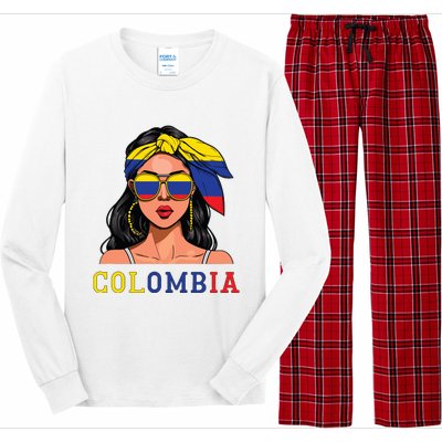 Colombianas Souvenirs Products Woman Flag Roots Colombia Long Sleeve Pajama Set