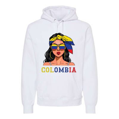 Colombianas Souvenirs Products Woman Flag Roots Colombia Premium Hoodie