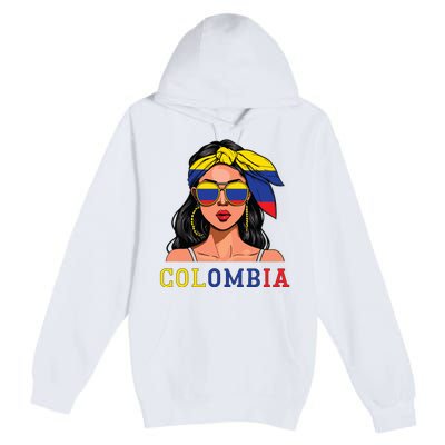 Colombianas Souvenirs Products Woman Flag Roots Colombia Premium Pullover Hoodie