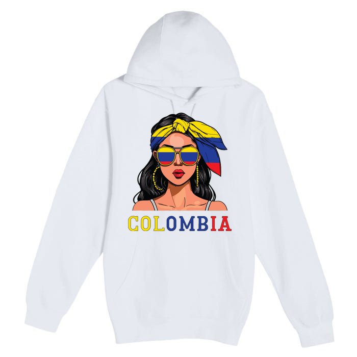 Colombianas Souvenirs Products Woman Flag Roots Colombia Premium Pullover Hoodie