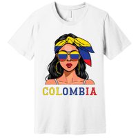 Colombianas Souvenirs Products Woman Flag Roots Colombia Premium T-Shirt