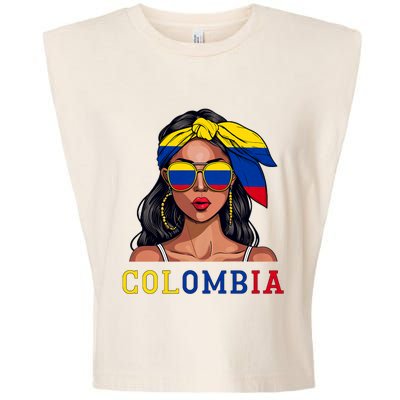 Colombianas Souvenirs Products Woman Flag Roots Colombia Garment-Dyed Women's Muscle Tee