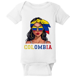 Colombianas Souvenirs Products Woman Flag Roots Colombia Baby Bodysuit