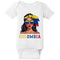 Colombianas Souvenirs Products Woman Flag Roots Colombia Baby Bodysuit