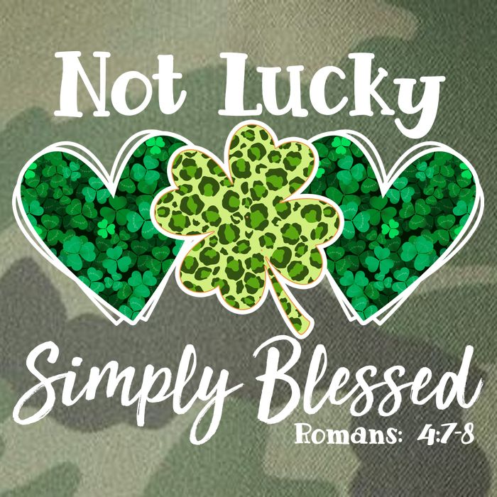 Cute St Patricks Day Not Lucky Simply Blessed Romans 4: 7 8 Legacy Tie Dye Trucker Hat