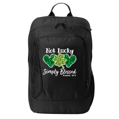 Cute St Patricks Day Not Lucky Simply Blessed Romans 4: 7 8 City Backpack
