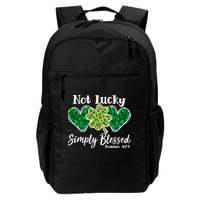 Cute St Patricks Day Not Lucky Simply Blessed Romans 4: 7 8 Backpack