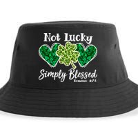 Cute St Patricks Day Not Lucky Simply Blessed Romans 4: 7 8 Sustainable Bucket Hat