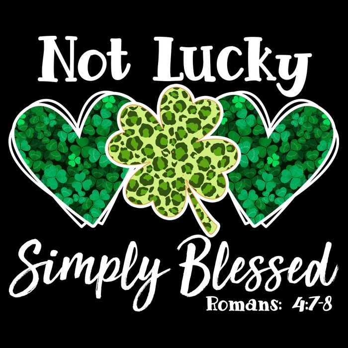 Cute St Patricks Day Not Lucky Simply Blessed Romans 4: 7 8 Flatbill Hat
