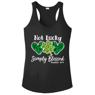 Cute St Patricks Day Not Lucky Simply Blessed Romans 4: 7 8 Ladies PosiCharge Competitor Racerback Tank