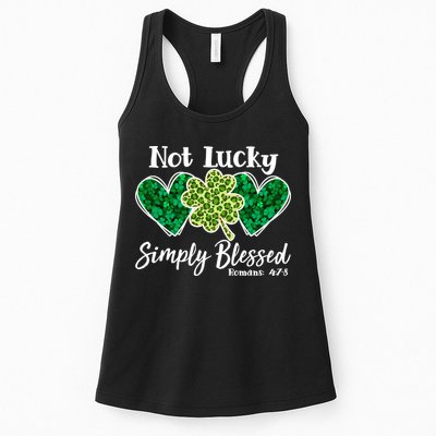 Cute St Patricks Day Not Lucky Simply Blessed Romans 4: 7 8 Womens Tank Top