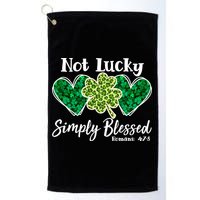 Cute St Patricks Day Not Lucky Simply Blessed Romans 4: 7 8 Golf Towel