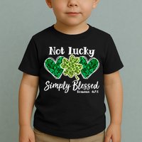 Cute St Patricks Day Not Lucky Simply Blessed Romans 4: 7 8 Toddler T-Shirt