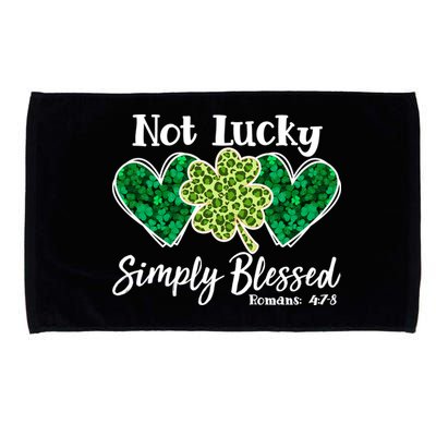 Cute St Patricks Day Not Lucky Simply Blessed Romans 4: 7 8 Microfiber Hand Towel